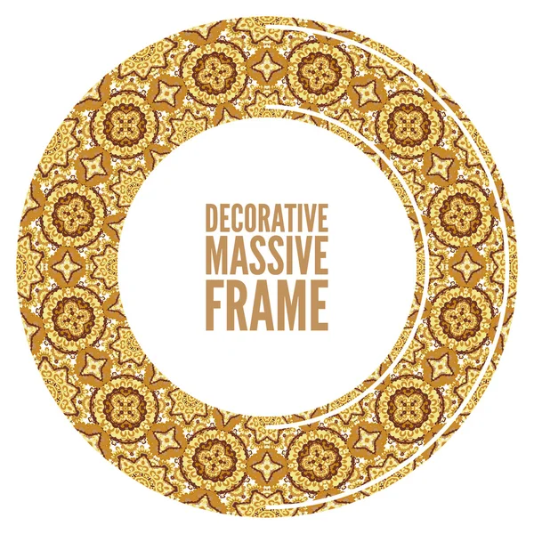 Vector ornate frame in Victorian style. Decorative element for design and place for text. Ornamental lace pattern for wedding invitations and greeting cards.Traditional gold decor on light background. — Stock Vector