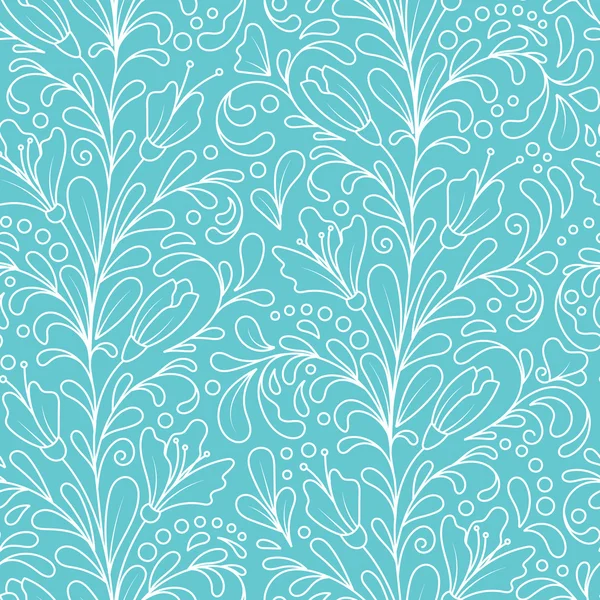 Ornate floral seamless texture, hand draw endless pattern with flowers. Doodle. Can be used for wallpaper, pattern fills, web page background, surface textures. — ストックベクタ