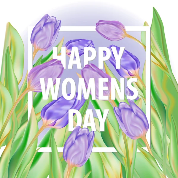 Spring flowers invitation card. International women's day. Vector illustration — Stok Vektör
