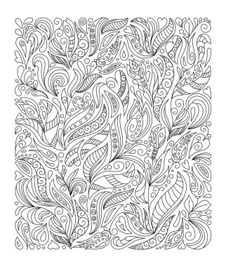 sayfa boyama çiçek el çekilmiş