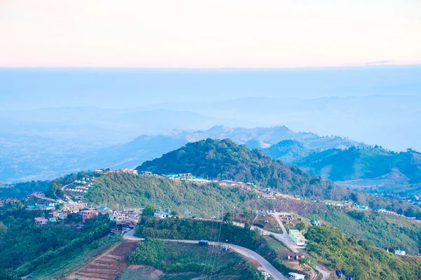Vista Aérea Del Pico Montaña Phu Thap Berk Por Mañana — Foto de Stock