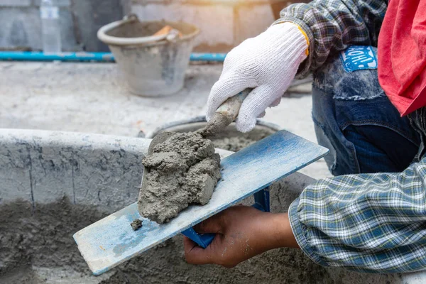 Plastering Peralatan Alat Konstruksi Beton Plesteran Lokasi Konstruksi — Stok Foto