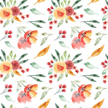 Güzel Portakal Çiçeği Suluboya Şablonu