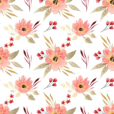 Taze Turuncu Suluboya Çiçeksiz Desen