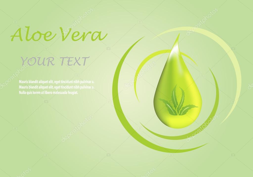 Vector illustration; Aloe vera icon on a green background, can be used as a logo and promotional and advertising posters.