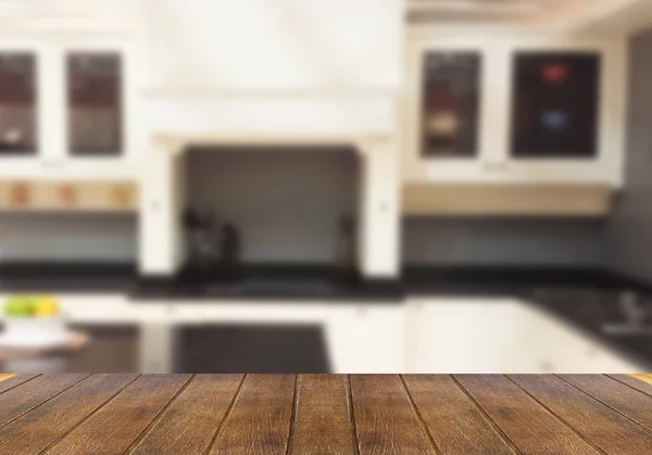 Kitchen, Wood table top — Stock Photo, Image