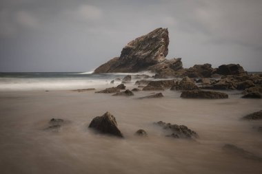 beautiful view of the sea coast, View of Are Grande Beach in O Vicedo. Western Marinha, Marinha Lucense, Galicia