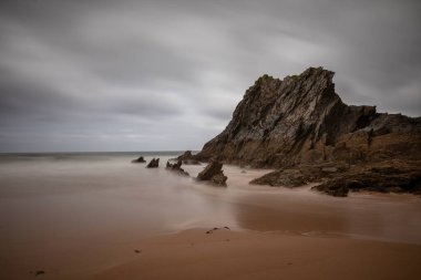 beautiful view of the sea coast, View of Are Grande Beach in O Vicedo. Western Marinha, Marinha Lucense, Galicia