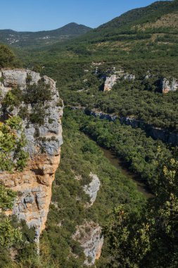 View of the Ebro River in Pesquera de Ebro, viewpoint of the Ebro canyons, Burgos