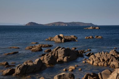 View of Ons Island from the coast of San Vicente do Mar in O Grove, Arousa Estuary, Atlantic Islands