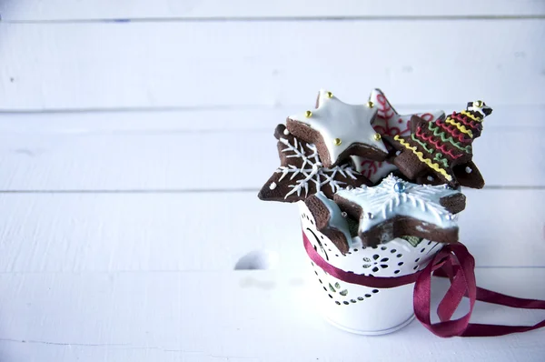 Μελόψωμο cookies αστέρι και κανέλλες διακοσμημένα για Chris — Φωτογραφία Αρχείου