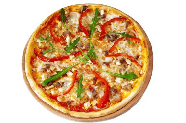 Pizza domuz eti, soğan ve Mısır ile