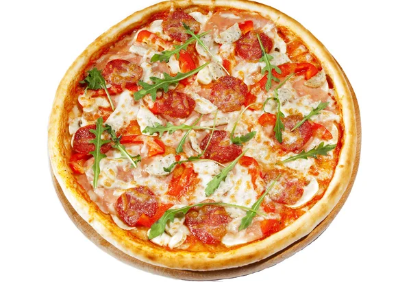 Pizza with pepperoni, vitchyna, bavarian sausages — Stock Photo, Image