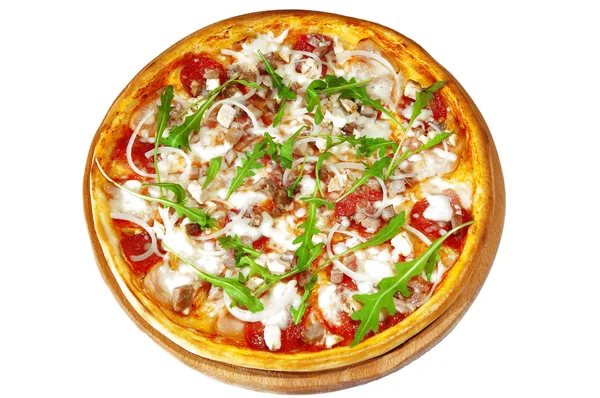 Salam, domuz eti, domuz eti, tavuk pizza