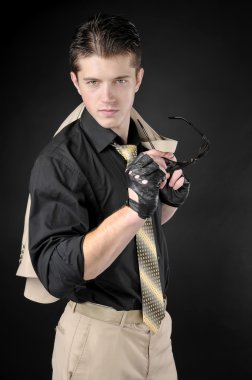 Cesur adam beyaz Klasik takım elbise