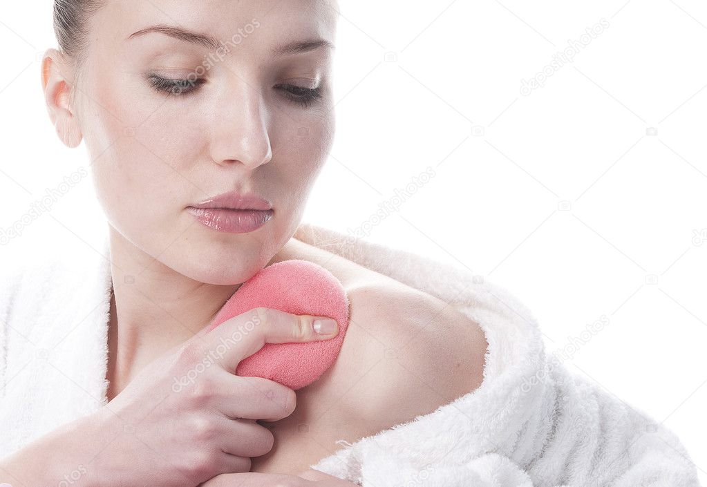 Beautiful woman washing your shoulder Stock Photo by ©nkrivko 82250856