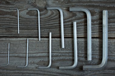  yakın çekim farklı allen anahtarlar