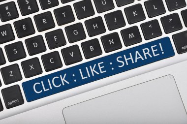 Klavye boşluk çubuğuna düğme gibi paylaşım kelime tıklayın yazılı!