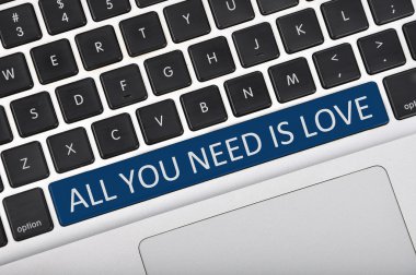 Klavye düğmesine yazılı kelime tüm ihtiyacın sevgidir