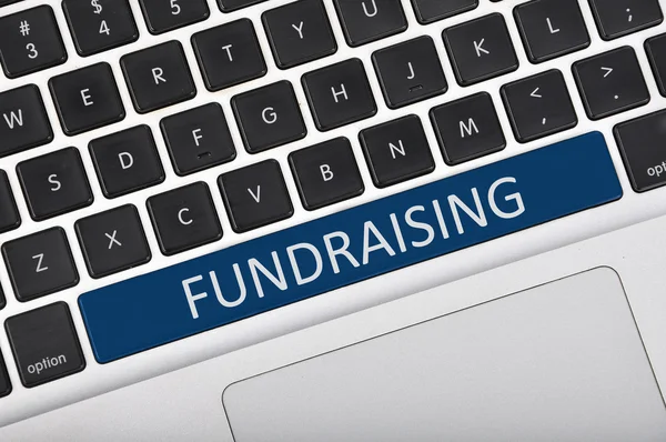 Przycisk klawiatury napisane słowo fundraising — Zdjęcie stockowe
