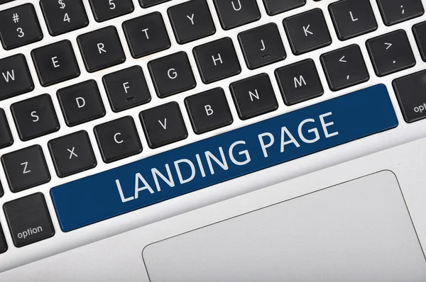 Keyboard  button written word landing page — Stock Photo, Image