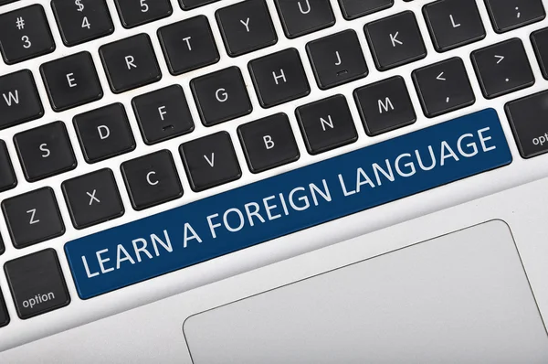 Teclado botón de barra espaciadora palabra escrita aprender un idioma extranjero — Foto de Stock