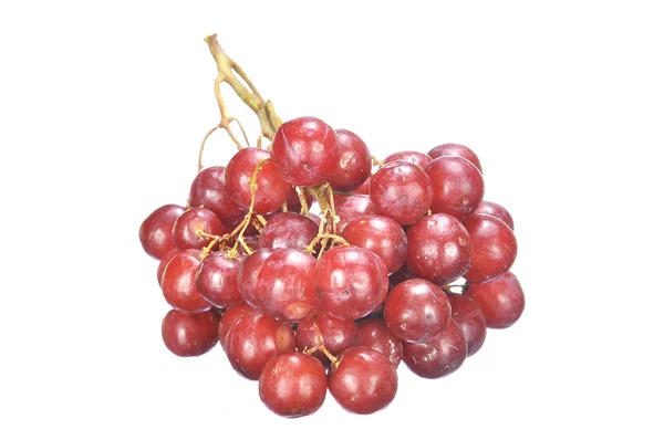 Delicious bunch red seedless crimson grape isolated on white — Stock Photo, Image