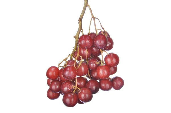 Délicieux bouquet rouge sans pépins raisin cramoisi isolé sur blanc — Photo