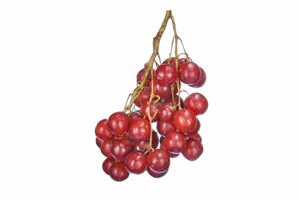 Delicious bunch red seedless crimson grape isolated on white — Stock Photo, Image