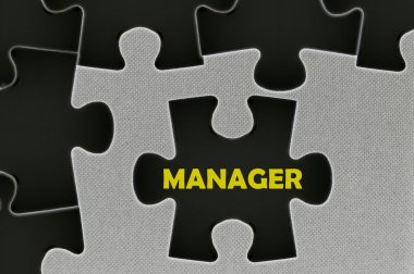 Beyaz jigsaw puzzle yazılı kelime Yöneticisi