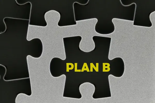 El rompecabezas blanco palabra escrita plan B — Foto de Stock