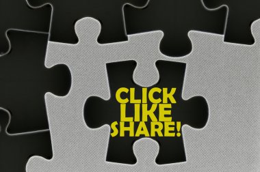 Parçalı bulmaca yazılı kelime tıklayın paylaşmak gibi