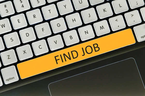 Кнопка клавиатуры написанное слово найти работу — стоковое фото