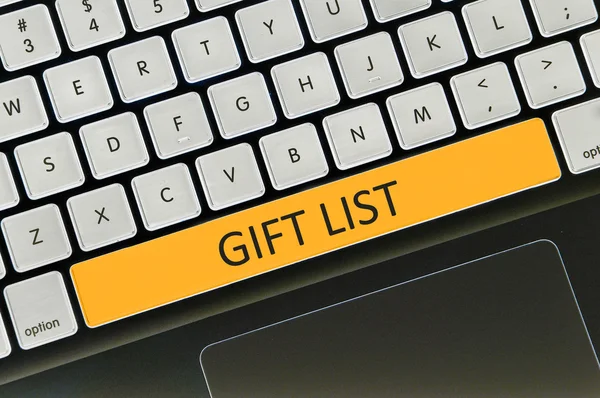 Keyboard  button written word gift list — Stock Photo, Image