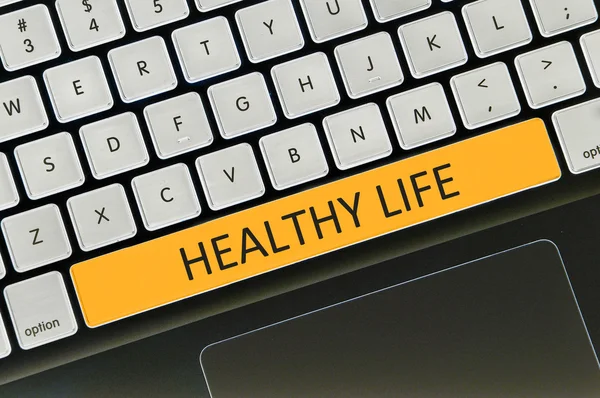 Toetsenbord knop geschreven woord gezond leven — Stockfoto