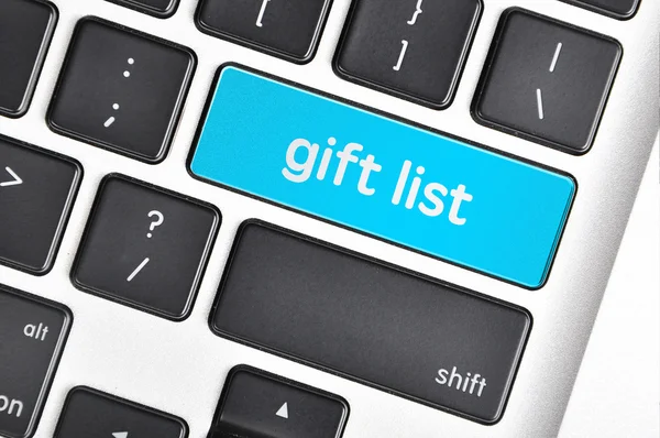 Keyboard  button written word gift list — Stock Photo, Image