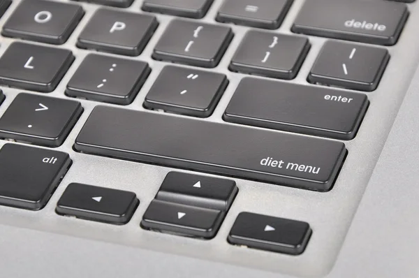 The computer keyboard button written word diet menu — Stock Photo, Image