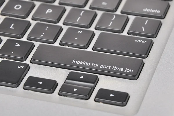 Keyboard  button written word looking for part time job — Stock Photo, Image