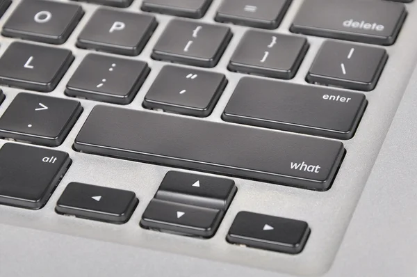O botão do teclado do computador palavra escrita o que — Fotografia de Stock