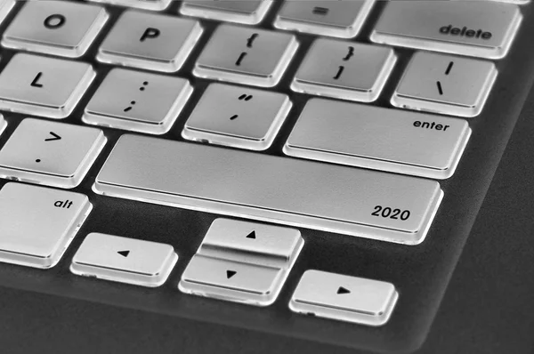 Przycisk klawiatury komputera napisane słowo 2020 — Zdjęcie stockowe