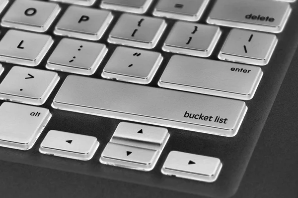 O botão do teclado do computador escrito lista de balde palavra — Fotografia de Stock