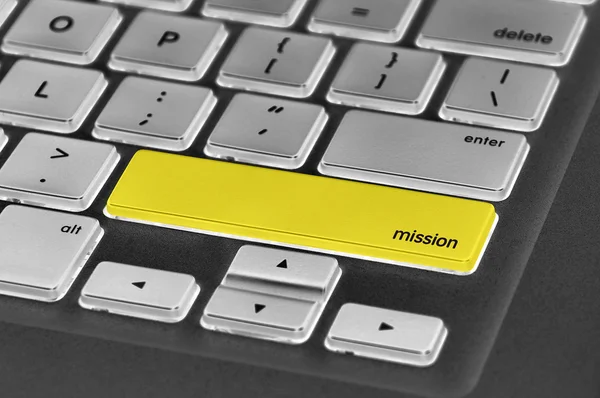 La missione parola scritta tasto tastiera del computer — Foto Stock