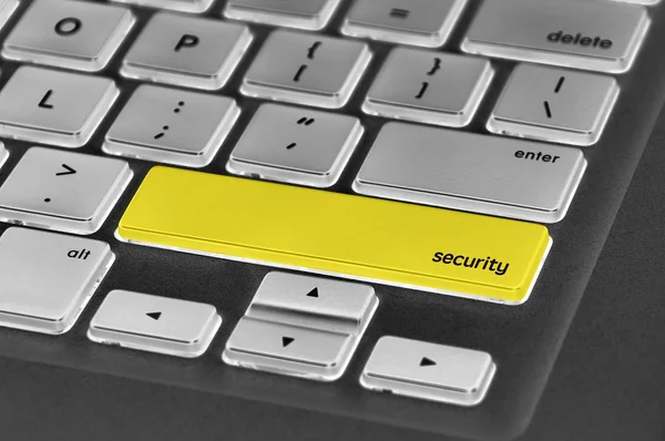 Przycisk klawiatury komputera napisane słowo bezpieczeństwa — Zdjęcie stockowe