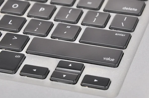 The computer keyboard button written word value — Stock Photo, Image