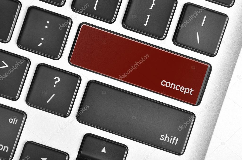 The computer keyboard button written word concept