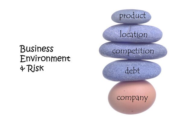 Пачка камней над хрупким куриным яйцом, изолированным на белом для Бу
