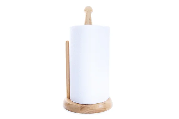 Large Size Roll Of Kitchen Napkin Attach To Its holder Over Whit — Stock Photo, Image