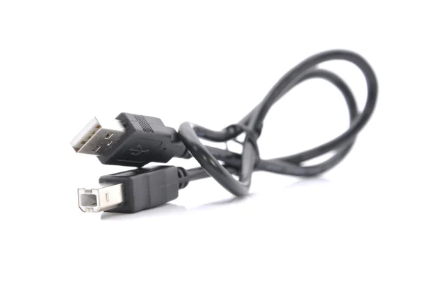 Cabo USB sobre fundo branco — Fotografia de Stock