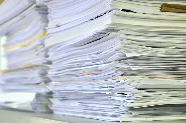 Close Up Stack Of Papers, Books And File - Soft Focus — Stock Photo, Image