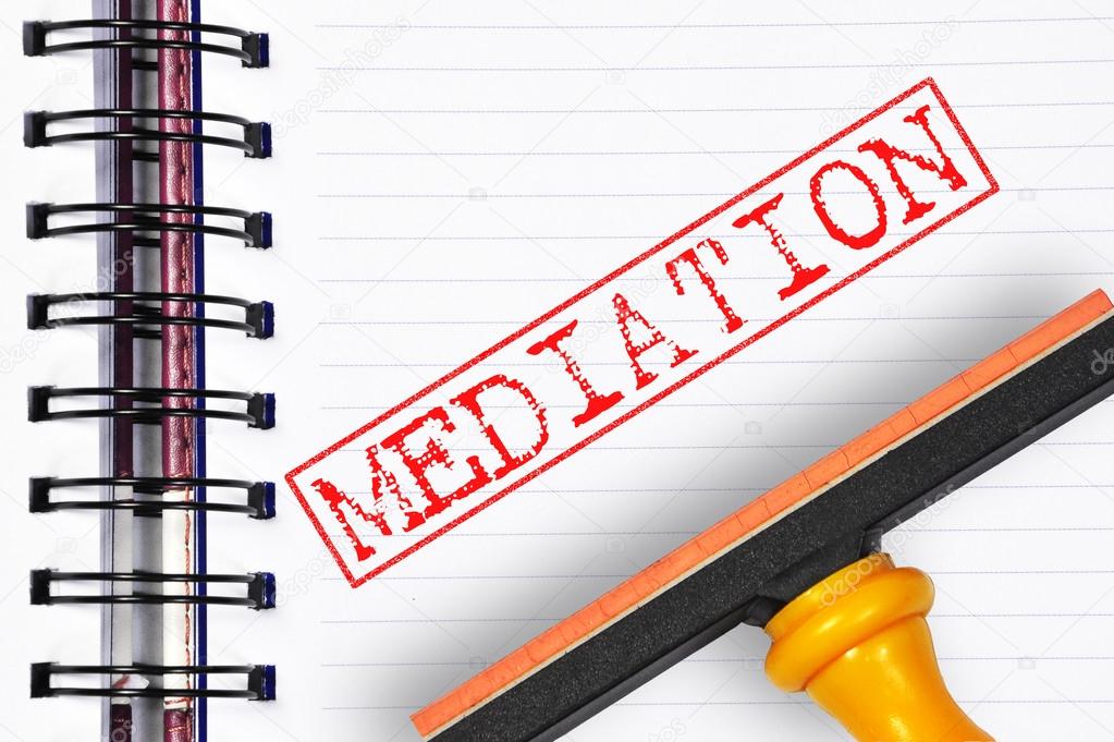 mediation rubber stamp on the note book